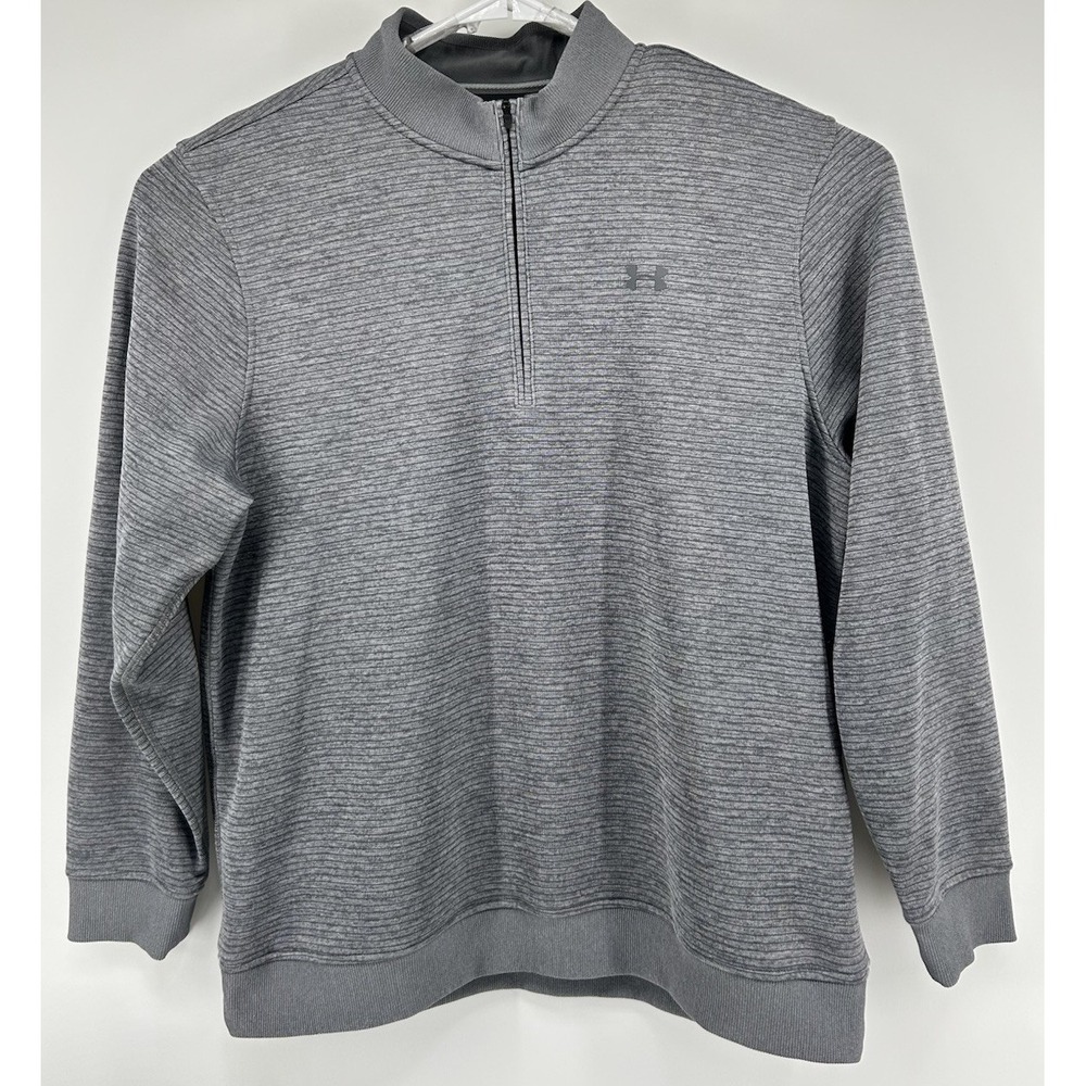 Under Armour Loose Coldgear Quarter Zip Pullover Gray Men's Size 2XL